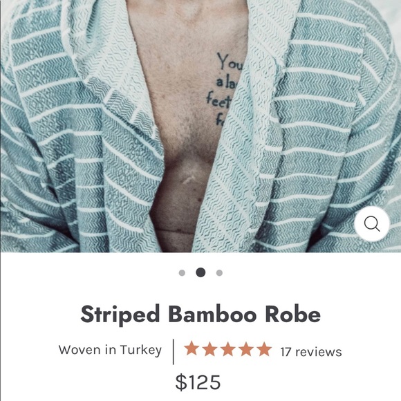 Unisex Pokoloko striped bamboo robe - Picture 6 of 6